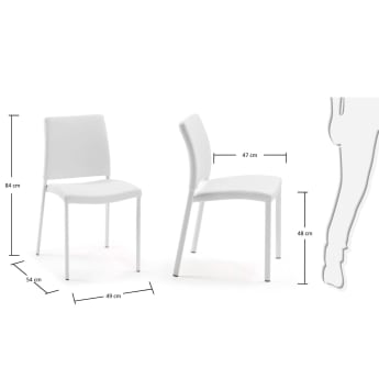 Chaise Lacerta, blanc - dimensions