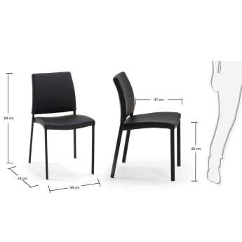 Lacerta Stuhl, schwarz - Größen