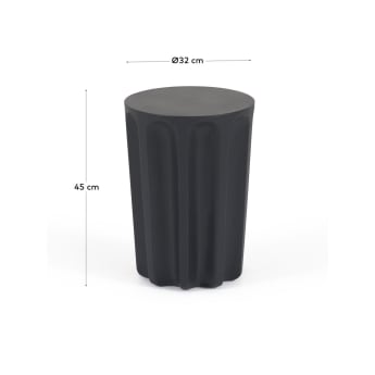 Vilandra runder Outdoor Beistelltisch aus Zement mit schwarzem Finish Ø 32 cm - Größen