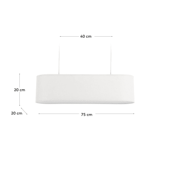 Abat-jour suspension Palette blanc 20 x 75 cm - dimensions