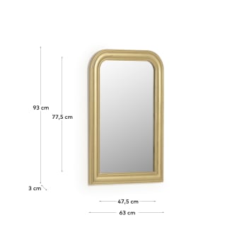 Espelho Adinoshika dourado 63 x 93 cm - tamanhos
