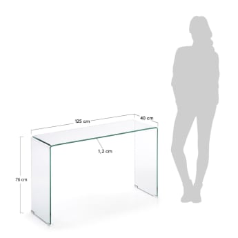 Console Burano en verre 125 x 78 cm - dimensions