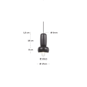 Cathaysa Deckenlampe aus Metall mit kastanienbrauner und schwarzer Lackierung - Größen