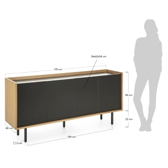 Shil sideboard 170 cm black - sizes
