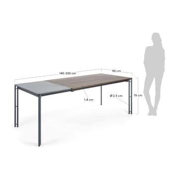 Kesia extendable table 140 (200) x 90 cm1 - sizes