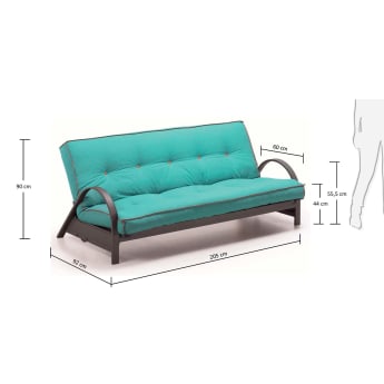 Howell sofa bed, turquoise - sizes