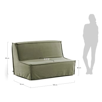 Sofá cama Lyanna 140 cm verde - tamaños