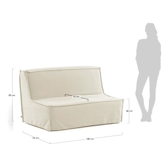 Sofá-cama Lyanna 140 cm branco - tamanhos