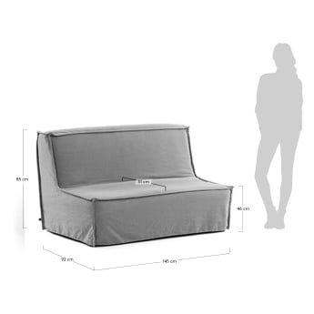 Sofá-cama Lyanna 140 cm cinzento - tamanhos