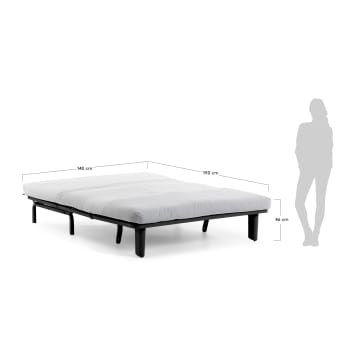 Canapé-lit Lyanna 140 cm blanc - dimensions