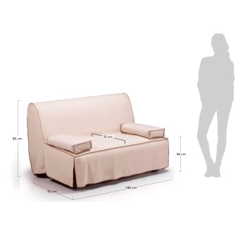 Jessa sofa bed 140, beige - sizes