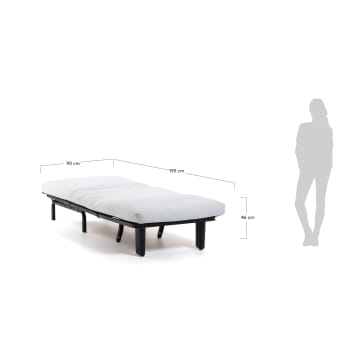 Sofá-cama Lyanna 90 cm cinzento - tamanhos