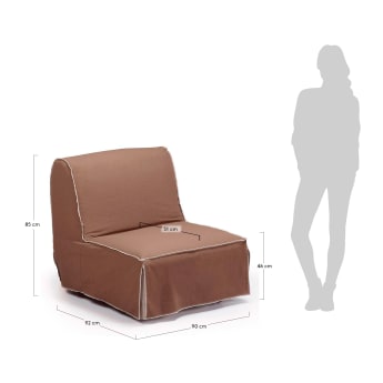 Canapé lit Jessa 90 cm marron - dimensions