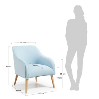 Blue Bobly armchair - sizes