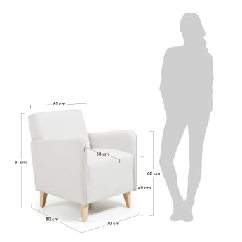 Beige Arck armchair - sizes