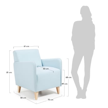 Blue Arck armchair - sizes