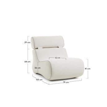 Club armchair in beige - sizes