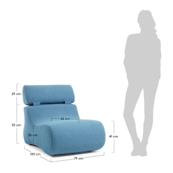 Dark blue Club armchair - sizes