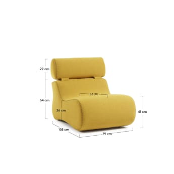 Club armchair in mustard - sizes
