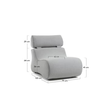Club armchair in grey - sizes