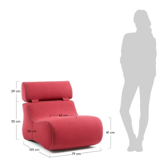 Club armchair burgundy - sizes