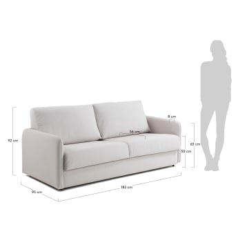 Kymoon sofa bed 140 cm visco beige - sizes