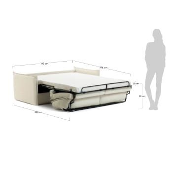 Samsa sofa bed 140 cm polyurethane white - sizes