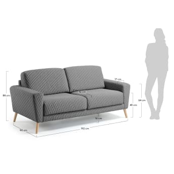 Narnia sofa, grey - sizes
