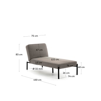 Chaise longue Nelki - dimensioni