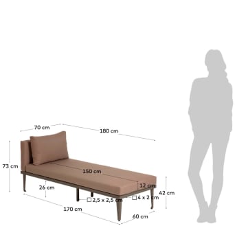 Chaise longue Pascale - tamaños