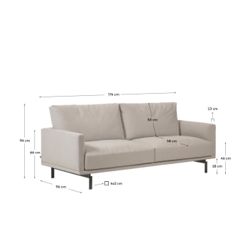 Galene 3-Sitzer Sofa beige 214 cm1 - Größen