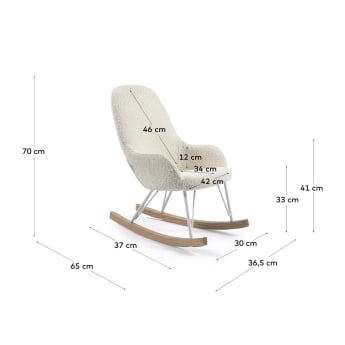 Joey children’s rocking chair in white bouclé - sizes