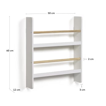 Gopi shelf unit in solid pine with natural and white finish 50 x 60 cm - sizes