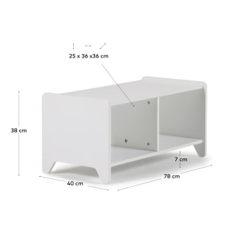 Mueble de almacenaje Nunila de MDF blanco 78 cm - tamaños