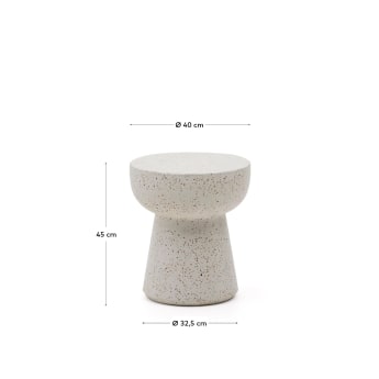 Biały stolik pomocniczy Pada z lastryko Ø 40 cm - rozmiary