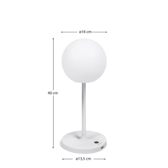 Lámpara de mesa de exterior Dinesh de acero gris 40 cm - tamaños