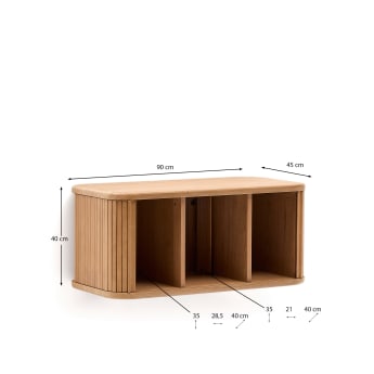 Mobile da bagno Mailen in legno compensato di frassino naturale 90 x 45 cm - dimensioni