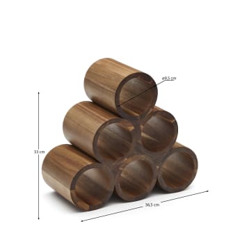 Botellero Sesilu de madera de acacia FSC 100% - tamaños
