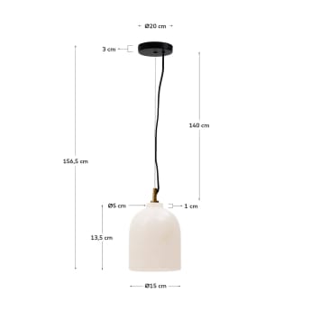 Lampada a soffitto Shenli di alabastro Ø 15 cm - dimensioni