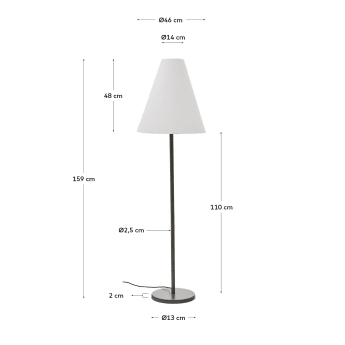 Lampadaire Navat en métal peint vert - dimensions