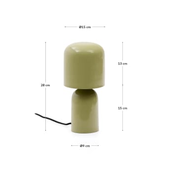 Monze table lamp in light green painted metal - sizes