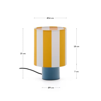 Ciral metal table lamp in a blue painted finish. - sizes