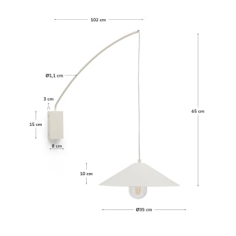 Applique Kally in metallo con finitura verniciata beige - dimensioni