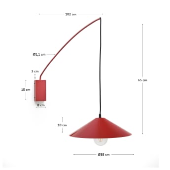 Kally wall lamp in a red painted finish - sizes