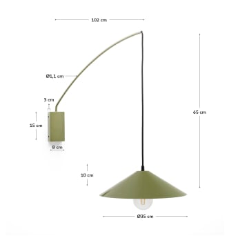 Kally wall lamp in a green painted finish - sizes