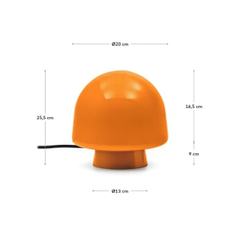 Reig orange glass table lamp - sizes