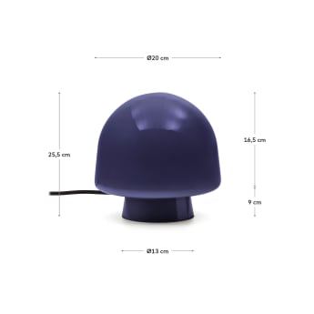 Reig blue glass table lamp - sizes