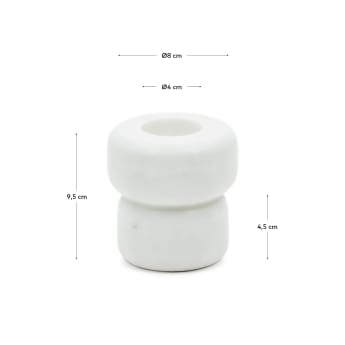 Signe small, white marble candlestick, 8 cm - sizes