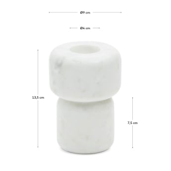 Signe small, white marble candlestick, 12 cm - sizes