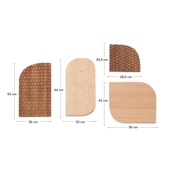 Trivax 4-piece wall panel made of acacia wood FSC 100% - sizes